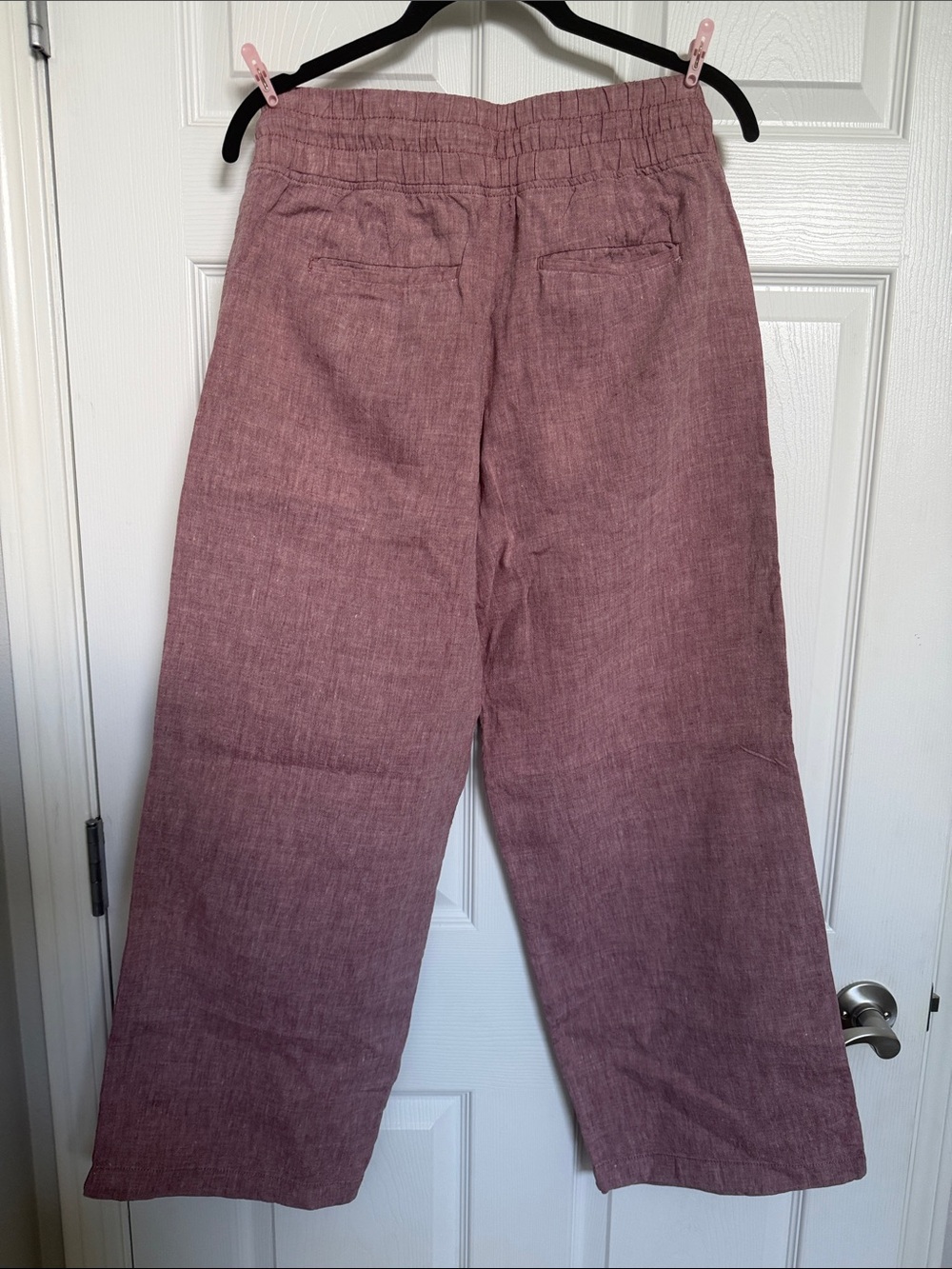 Athleta Linen Wide-Leg Drawstring Pants in Dusty Rose - Picture 3 of 3